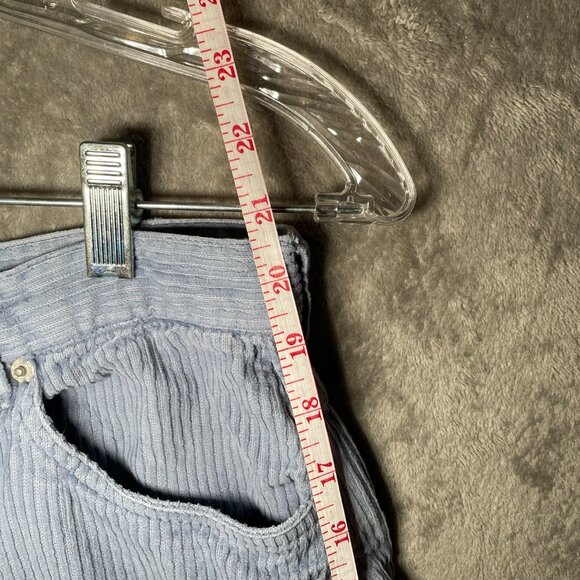 VTG Badge 90s Corduroy Shorts Women’s 16R Blue Relaxed Fit High Waist Baggy Surf - Picture 5 of 9